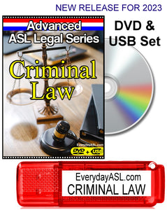 New! Advanced ASL Legal Series: Criminal Law DVD + USB Set