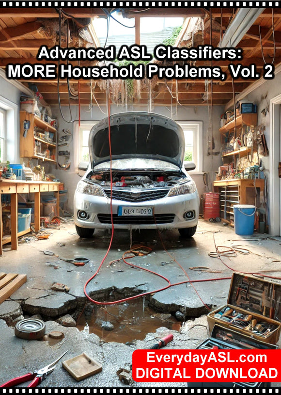 Advanced ASL Classifiers: MORE Household Problems, Vol. 2 - DIGITAL DOWNLOAD - Get Immediately