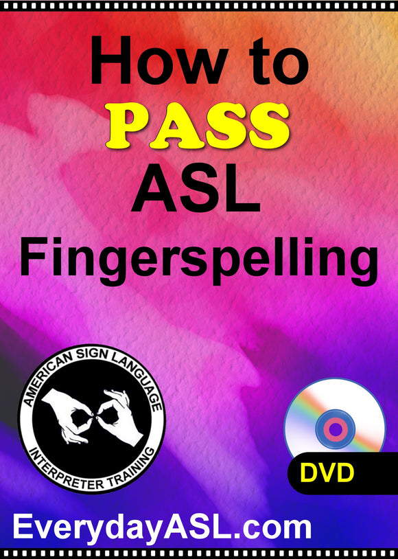 NEW! How to Pass ASL Fingerspelling DVD with Free Shipping