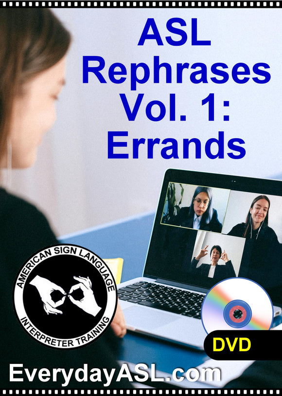 NEW! ASL Rephrases: Vol. 1 - Errands DVD + Free Shipping