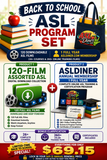 Back to School ASL Program Set: 120 Downloadable ASL Films + 1 Full Year ASLDiner.com Membership (26+ Courses & 260+ Online Training Films)