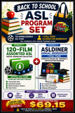 Back to School ASL Program Set: 120 Downloadable ASL Films + 1 Full Year ASLDiner.com Membership (26+ Courses & 260+ Online Training Films)