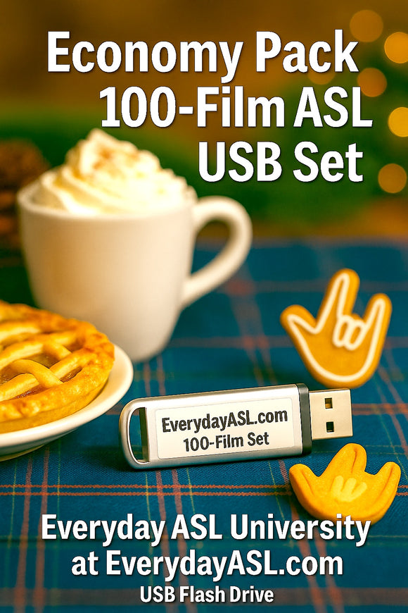 New! Economy Pack 100-Film ASL USB Set + FREE S&H