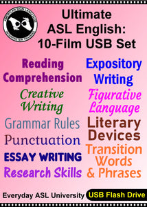 NEW! Ultimate ASL English: 10-Film USB Set with Free Shipping