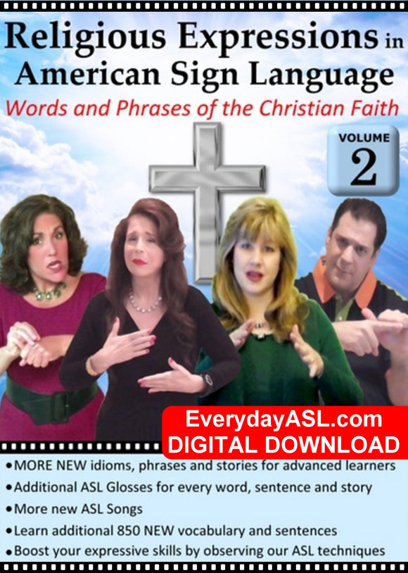 Religious Expressions in ASL - Words & Phrases of the Christian Faith, Vol. 2 - DIGITAL DOWNLOAD - Get Immediately