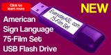 NEW American Sign Language Advanced 75-Film Set USB Flash Drive + FREE S&H
