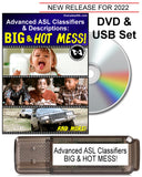 New! Advanced ASL Classifiers & Descriptions: BIG & Hot Mess! DVD + USB Set with FREE S&H