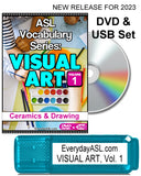 New! ASL Vocabulary Series: VISUAL ART, Vol. 1 - Ceramics and Drawing DVD + USB Set